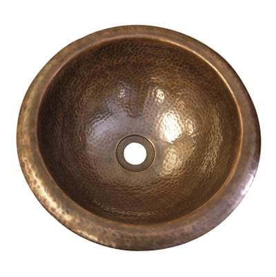 Barclay Aldo Round Self Rimming Basin Hammered - Antique Copper by Barclay