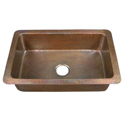 Barclay Rhodes Single Bowl Kitchen Sink-hammered - Antique Copper by Barclay