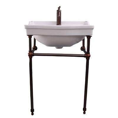 Cali 24''Console w/stand,Whit 1 Faucet Hole, ORB Stand