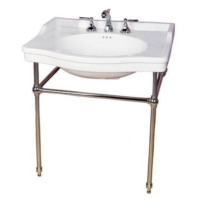 Barclay Ensal 30''Console W/stand,whi 1 Faucet Hole, BN Stand - Brushed Nickel by Barclay