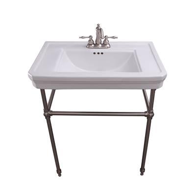 Drew 30'' Console w/Stand, White, 4'' CC, BN Stand by Barclay