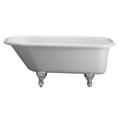 Barclay Anthea Dbl Acrylic Roll Top WH 60'', 3-3/8'' Holes, BL Feet - Black by Barclay