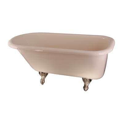 Barclay Anthea Dbl Acrylic Roll Top BQ 60'',3-3/8'' Holes,bl Feet - Black by Barclay