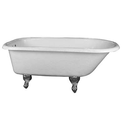 Barclay Andover Acrylic Roll Top WH 60'', 3-3/8'' Holes, BL Feet - Black by Barclay
