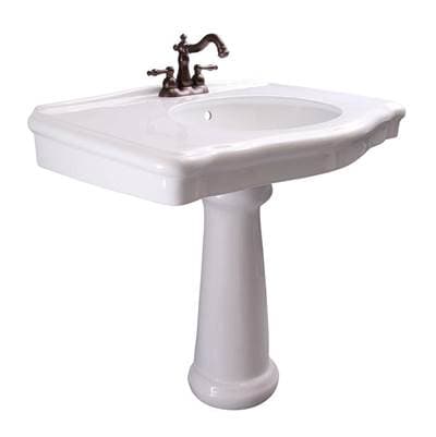 Barclay Anders Rectangular Pedestal Lavatory, 8'' WS - White by Barclay