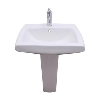 Ambrose Pedestal for 6'' Center Set, Overflow, White by Barclay