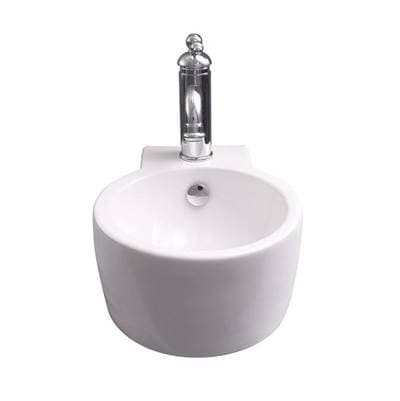 Barclay Calla 11''Above Counter Basin & Wallhung,1 Faucet Hole - White