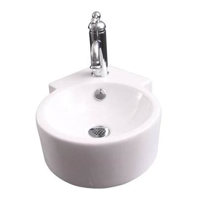Barclay Dyer Corner Wall Hung 12'',1Fct Hole,circle Basin, Overflow,wh - White