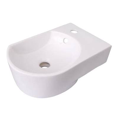 Barclay Ambia Rect Wallhung 16'',Circle Basin, Faucet Hole On Right,wh - White by Barclay