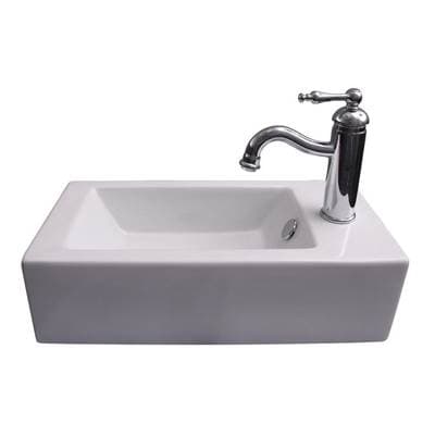 Barclay Arcadia Rect Wall Hung 20'' Faucet Hole On Right, WH - White by Barclay