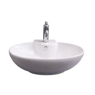 Barclay Boswell Oval Wall Hung 24'', 1 Faucet Hole,overflow - White