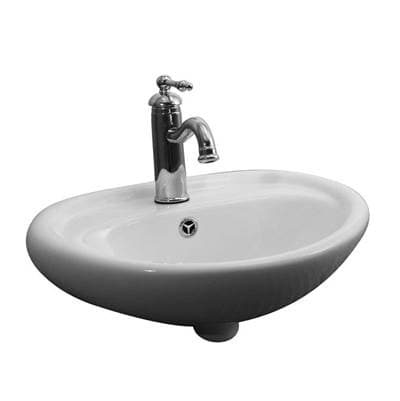 Barclay Ashley Wall Hung for 4'' Cc Faucet Holes, Overflow - White by Barclay