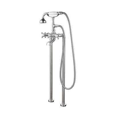 Barclay Freestanding Tub Faucet W/hand Shower,6'' Straight Body, BN - Brushed Nickel by Barclay
