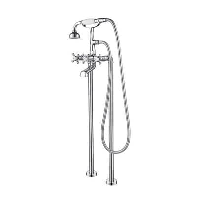 Barclay Freestanding Tub Faucet W/hand Shower, 6'' Straight Body,cp - Polished Chrome