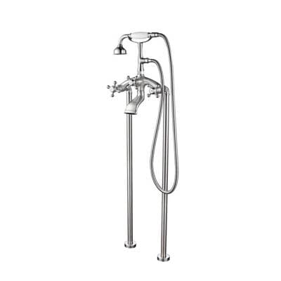 Barclay Freestanding Tub Faucet W/hand Shower, 8'' Curved Body,bn - Brushed Nickel by Barclay