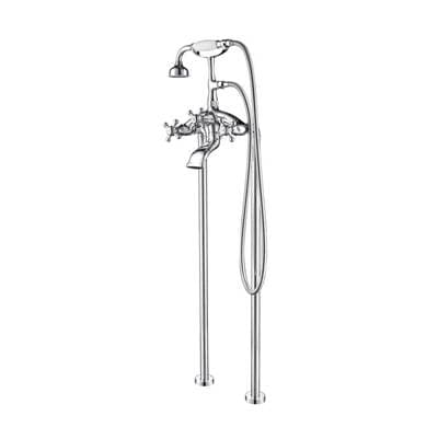 Barclay Freestanding Tub Faucet W/hand Shower, 8'' Curved Body,cp - Polished Chrome