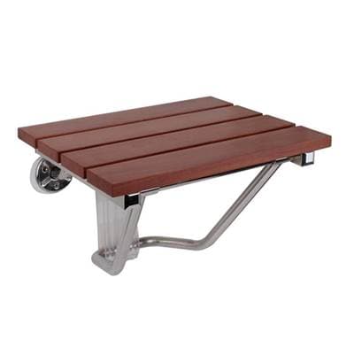Barclay 15'' Wall Hung Shower Seat Wood, Stainless by Barclay