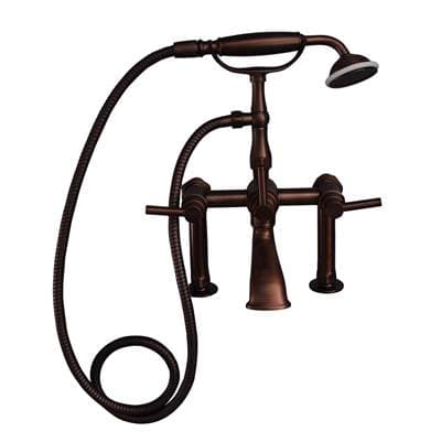 Barclay Deck Mount Tub Faucet W/ Lever Handles, Hand Shower-pb - Polished Brass by Barclay