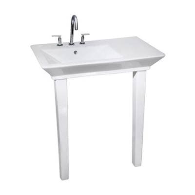 Barclay Opulence Console, 31-1/2'', White, Rect Bowl, 4'' Cc by Barclay
