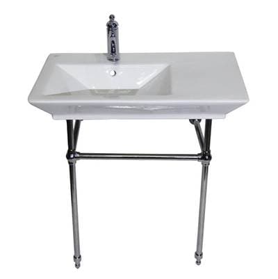Barclay Opulence Console 31-1/2'', Rect Bowl, 1-hole, White, CP Stand - Polished Chrome