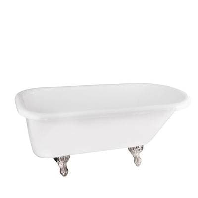 Barclay Asia Dbl Acrylic Roll Top WH 67'', 3-3/8'' Holes, BL Feet - Black by Barclay