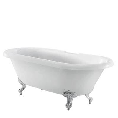 Barclay Claudia Acrylc Dbl Roll,66-3/4 WH, BN Imp Feet, 7'' Holes - Brushed Nickel