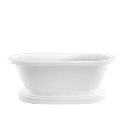 Barclay Carlotta Acrylic Dbl Roll WH W/ Base, 61'', No Holes - White by Barclay