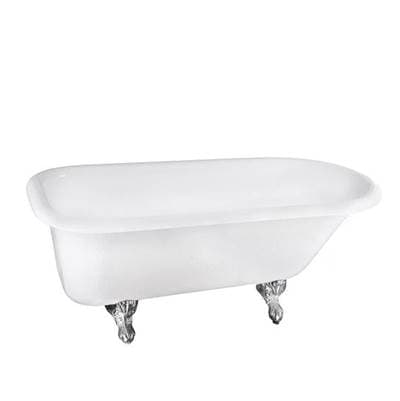 Barclay Atlin Acrylic Roll Top WH 67'', 3-3/8'' Holes, BL Feet - Black