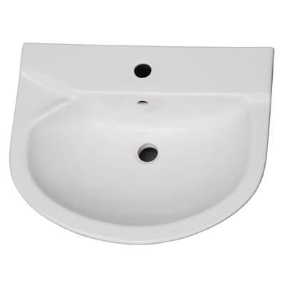 Anabel 630 Ped Lav Basin 1-Hole, White by Barclay