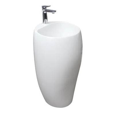 Barclay Cloud 19-3/8'' Pedestal Lav,1- Hole,fireclay,w/waste Cover,wh - White