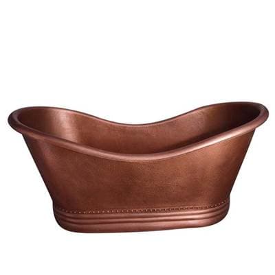 Barclay Amara Copper Dbl Sliper, 72'' No Holes, Hammered Antique - Antique Copper