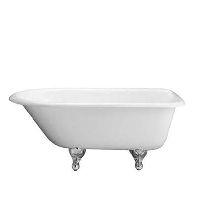 Barclay Aristo Cast Iron Roll Top WH 55'', 7'' Holes, Black Feet