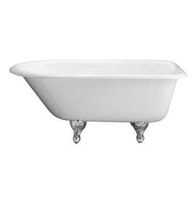 Barclay Abbey Cast Iron Roll Top WH, 48'', No Holes, BN Feet - Brushed Nickel by Barclay