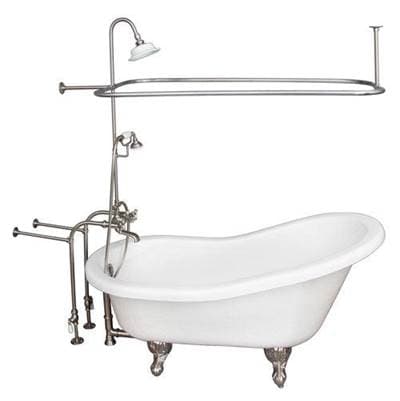 Barclay Tub Kit 67'' AC Slipper,shwr Unit, Supplies, Drain-brnkl - Brushed Nickel by Barclay