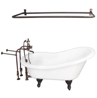 Barclay Tub Kit 67'' AC Slipper,filler Shwr Rod, Supplies, Drain-orb - Oil Rubbed Bronze