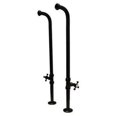 Barclay 31-1/2'' Freestanding Tub Sup. W/ Stops, Cross Handles-mb - Matte Black