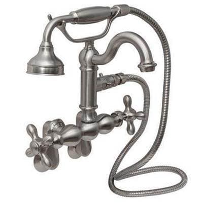 Barclay Hook Spout W/hand Shwr,tub Wall Mount,metal Cross Hdl,bn - Brushed Nickel by Barclay