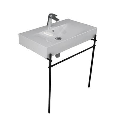 Barclay Des 810 Basin 8'' Widespred WH, with Brass Stand - Matte Black by Barclay