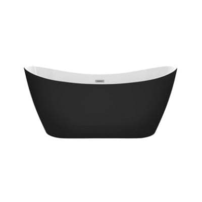 Barclay Nairobi 67''AC Tub White with Internal Drain & OF Pol Nickel - Polished Nickel