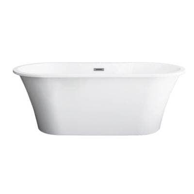 Barclay Nouri 66'' AC Tub Light Grey W/ Internal Drain & OF Pol Nickel - Polished Nickel