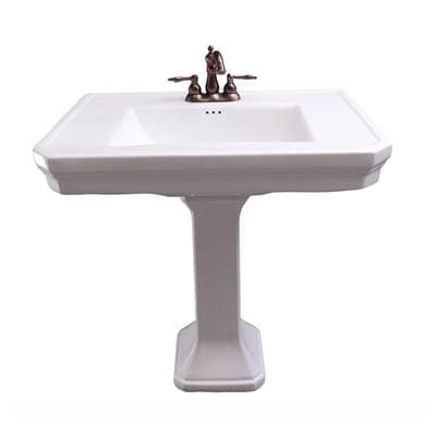 Barclay Corbin Basin Only W/ 4'' CC Hole,w/ Overflow - White by Barclay
