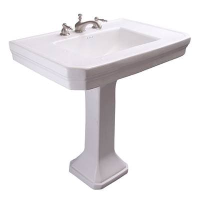 Barclay Corbin Basin Only W/ 8'' WS Hole,w/ Overflow - White