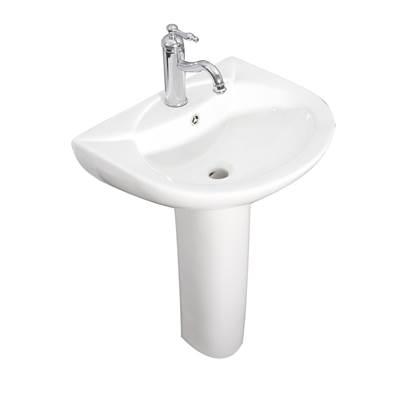 Banks  Basin Only with 1 Faucet Hole, Overflow, White by Barclay