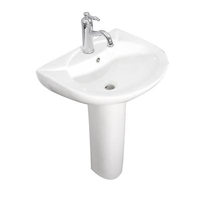 Barclay Banks Basin Only with 1 Faucet Hole, Overflow - White by Barclay