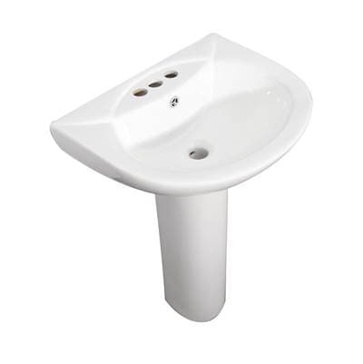 Barclay Banks Basin Only for 4''CC Faucet Hole, Overflow - White by Barclay