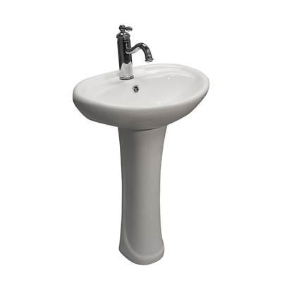 Ashley Basin Only with 1 Faucet Hole, Overflow, White by Barclay