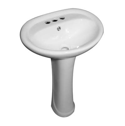 Barclay Ashley Basin Only for 4'' CC Faucet Hole, Overflow - White by Barclay