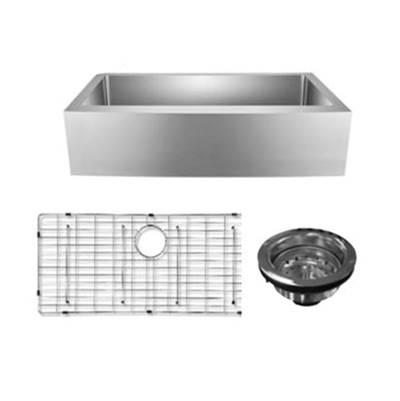 Amanda 33'' GOLD SS Curved Sink w/GOLD Wiregrid & Strainer by Barclay