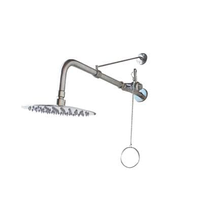 Barclay Outdoor Shower Wall Mount 8'' Supports 15'' - Brushed Stainless by Barclay