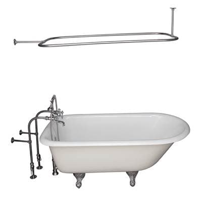 Barclay Tub Kit 55'' CI Roll Top Filler Shwr Rd, Supplies, Drain-chrm - Polished Chrome by Barclay